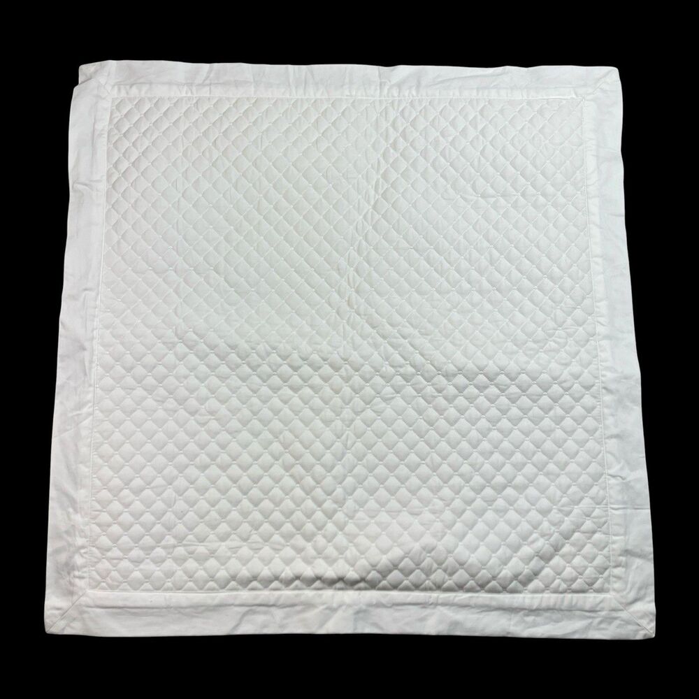 Charter Club Euro Pillow Sham White Cotton Quilted 26x26 Hotel Bedding Luxury